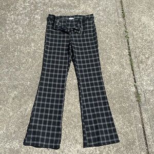 flared plaid pants from garage, they are extremely comfortable and stretchy.